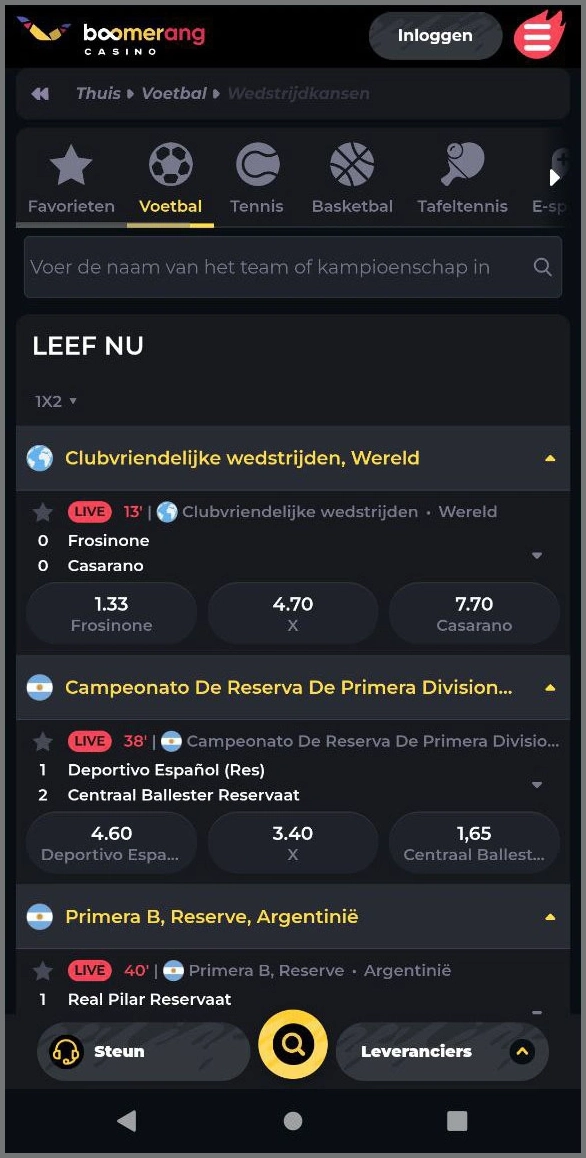 Live inzetten tijdens sportwedstrijden