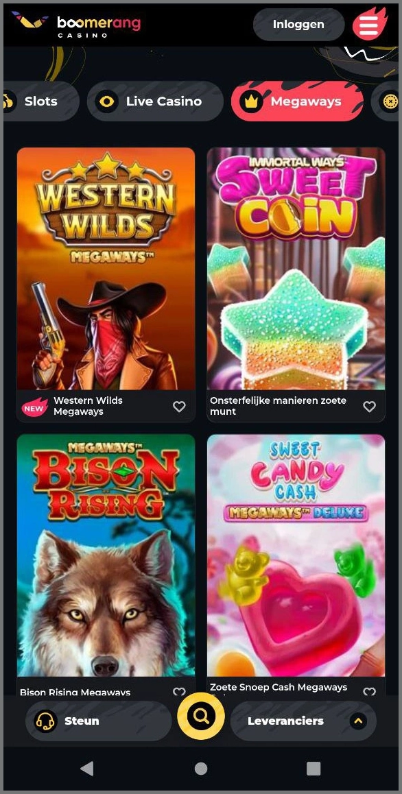 Megaways gokkasten bij Boomerang Casino – Spannende winlijnen en topfeatures