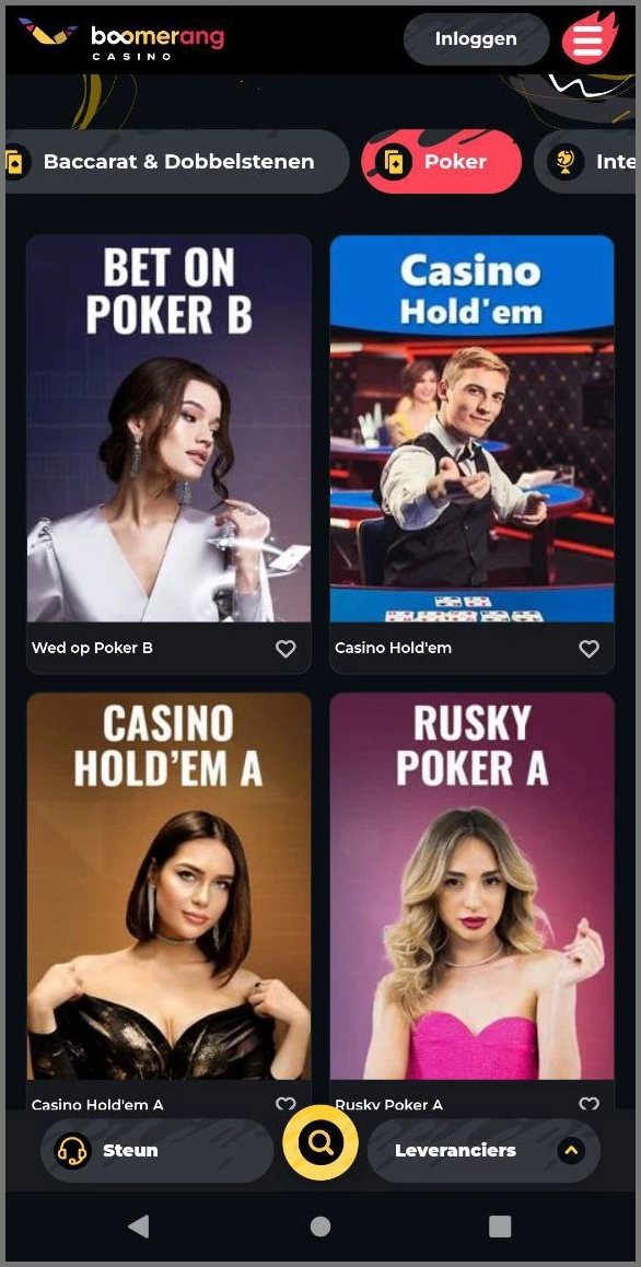 Pokervarianten voor ervaren spelers bij Boomerang